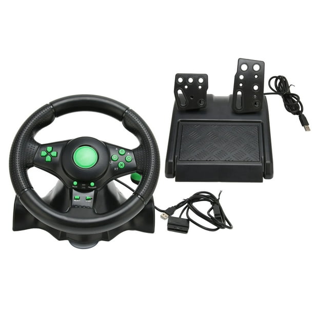 Volant PC, Rotation USB à 180 Degrés 4 En 1 PC Racing Wheel Plug