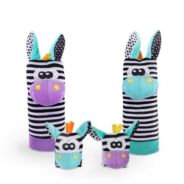 4 Pcs Baby Wrist Rattle Sock Toys Cute Animals Foot Finder and Soft Plush Hand Feet Rattles Sensory Development Toy for Newborn Babies Infants Gifts 4 Pcs Baby Wrist Rattle Sock Toys Cute Animals Foot Finder and Soft Plush Hand Feet Rattles Sensory Development Toy for Newborn Babies Infants Gifts
