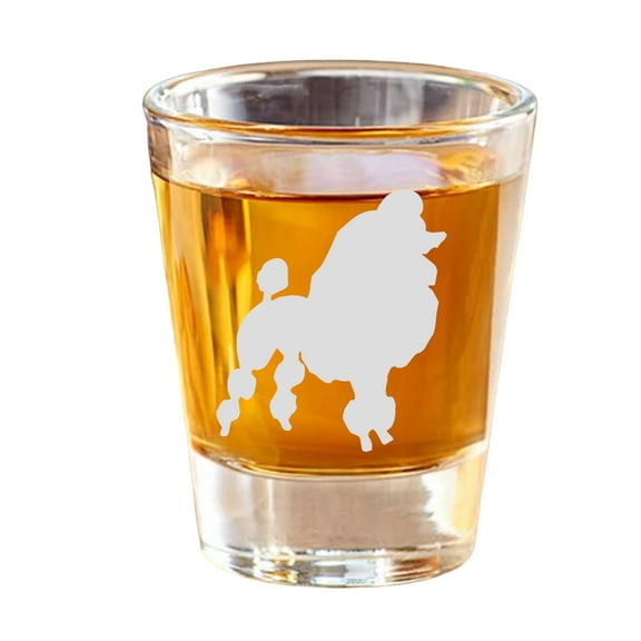 2oz Poodle dog puppy Shot Glass