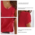 thumbnail image 5 of Camiseta de manga corta con cuello en V, camiseta informal para mujer Camiseta de manga corta con cuello en V para mujer Materiales de la mejor calidad, 5 of 5