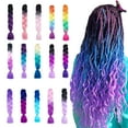 thumbnail image 2 of Long Braiding Hair, Pre-Stretched Synthetic Braid Hair Extensions, Easy to Braid - 21 Inch Purple Braiding Hair for Party Halloween , R, 60x11cm, 3Pcs, 2 of 2