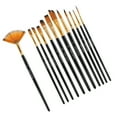 thumbnail image 3 of Juego de pinceles, 12 Uds., pincel de pintura negro con poste de madera, juego de bolígrafos probados profesionalmente Jadeshay  A, 3 of 8