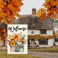 thumbnail image 5 of Sm:)e Bow Pumpkin Sunflower Floral Outdoor Flag, 12 x 18 Inch, Burlap, Double-Sided, Fall Garden, 5 of 7