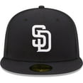 thumbnail image 2 of Men's New Era Navy San Diego Padres White Logo 59FIFTY Fitted Hat, 2 of 5
