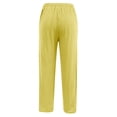 thumbnail image 5 of Summer Pants for Women Pocket Elastic Breathable Trousers Loose Waist Pant Womens Pants Indoor Soccer Trousers for Women Work Toga Womens Boot Leg Pantsuits Work Casual Outfit Olive plus Yellow 3XL, 5 of 5