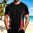 thumbnail image 4 of JTSRKL Mens Quick Dry Shirts Printed Crewneck Short Sleeve Breathable Lightweight Tees Summer Gym Training Big Size Active Sport Tops, 4 of 9