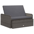 thumbnail image 2 of vidaXL 2 Piece Garden Lounge Set with Cushions Poly Rattan Grey, 2 of 5