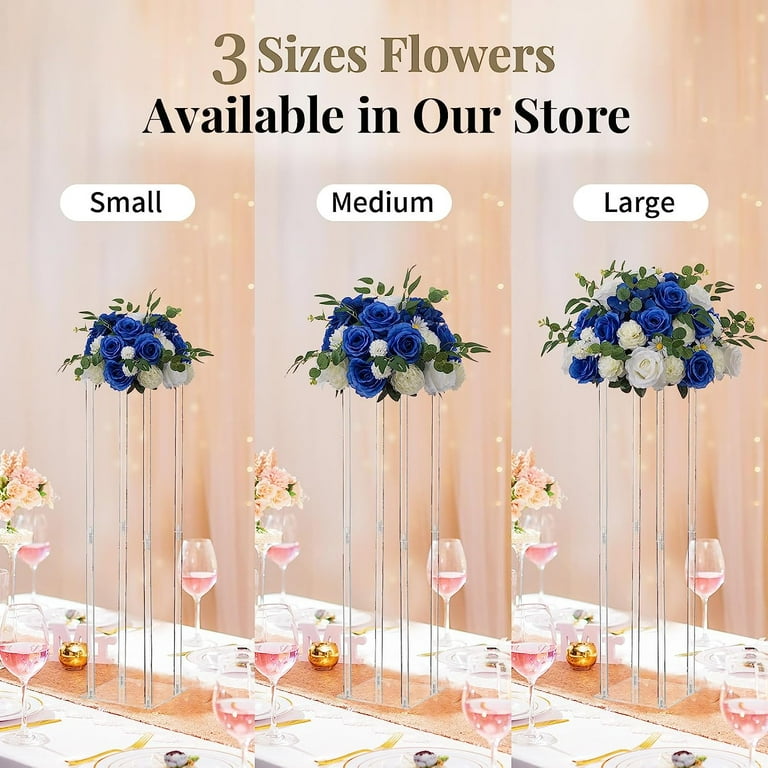 TINGE TIME Free-Standing Artificial Flower Set Of 2, Table Centerpiece With Rubber Pad, Silk Fake Flower For Wedding Centerpiece Archway Aisle Welcome Entrance (Retro Gradient Purple