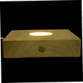 thumbnail image 3 of OULII 1 Set of LED Nightlight Base Rubber Wood Stand Khaki for Family, 3 of 5