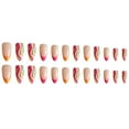 thumbnail image 2 of FCOGIN Medium Almond, 24 Pieces, Pink, Orange, Red, Blue, Acrylic False Nail, Press on Nail, 2 of 5