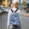 thumbnail image 7 of FORMRS Mini Backpack Purse for Women Travel Daypack Casual Shoulder Bag, Blue Garden Pattern, 7 of 7