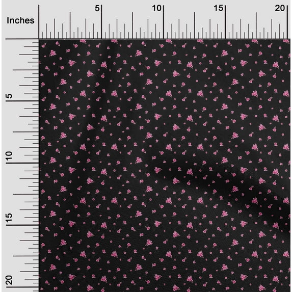 oneOone Viscose Chiffon Fabric Blue & Peach Flower Floral Printed Craft Fabric BTY 42 Inch Wide