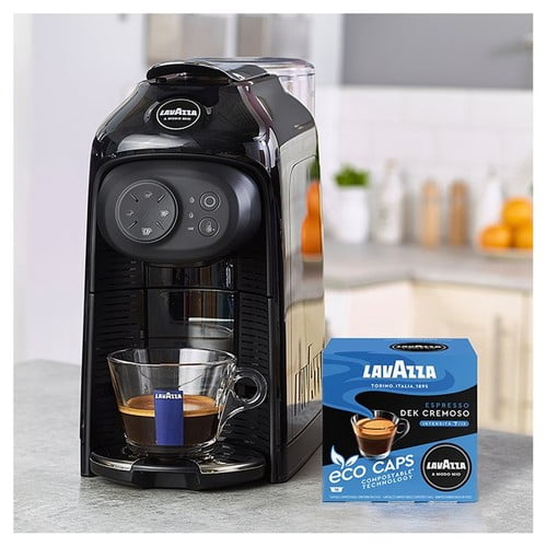 Lavazza A Modo Mio Compostable Dek Cremoso Coffee Capsules, 16 pods per pack, British Import (Pack of 3)