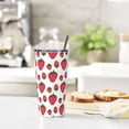 thumbnail image 6 of Strawberry Tumbler Berries Stainless Steel Insulated Tumblers with Lid Straw Reusable Summer Fruit Coffee Travel Mug Tea Drinking Water Wine Cups Birthday Gifts for Women 20 Oz, 6 of 6