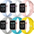 thumbnail image 1 of [Paquete de 6] Compatible con correas de Apple Watch de 45 mm, 44 mm, 42 mm, 41 mm, 40 mm y 38 mm, pulseras deportivas de silicona suave, correa de repuesto compatible con Iwatch Seri, 1 of 5