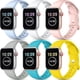 thumbnail image 1 of [Paquete de 6] Compatible con correas de Apple Watch de 45 mm, 44 mm, 42 mm, 41 mm, 40 mm y 38 mm, pulseras deportivas de silicona suave, correa de repuesto compatible con Iwatch Seri, 1 of 5
