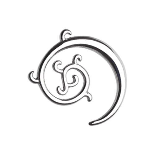 Fibonacci Swirls Steel Ear Gauge Spiral Hanging Taper