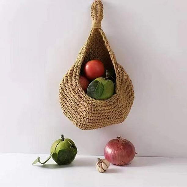 Set De 9 Cestas Colgantes De Yute Para Frutas Y Verduras - Tejidas A Mano, 3 Tamaños, Decoración Bohemia Para Cocina