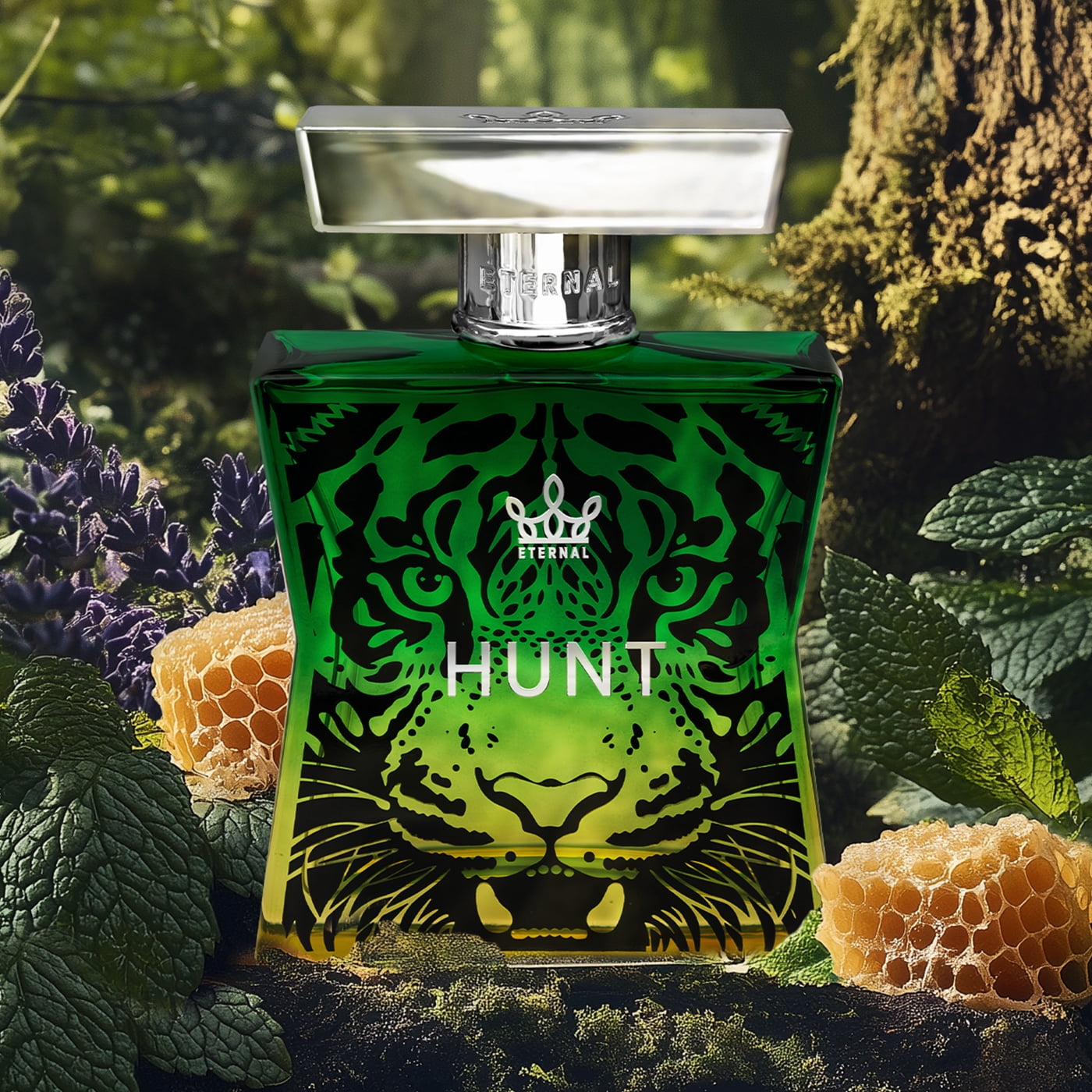 Eternal Fragrance HUNT, Spicy Vanilla, Warm Woody Amber Eau de Parfum, Inspired by Male Elixir Cologne for Men, 3.4 oz (100ml) Spray