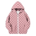 thumbnail image 4 of Maqroz Girls Polka Dots Jackets Cute Print Hoodie Jacket Long Sleeve Zip Up Casual Fall Winter Trendy Outerwear with Pockets Pink,10-11 Years, 4 of 7