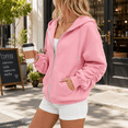 thumbnail image 6 of Aezemi Womens Drawstring Hoodie Sweatshirts Zip up Fashion Ruched Long Sleeve Winter Fall Outerwear Women Comfy Hooded Fashion Soft Full Zip Blouses with Pockets S, 6 of 9