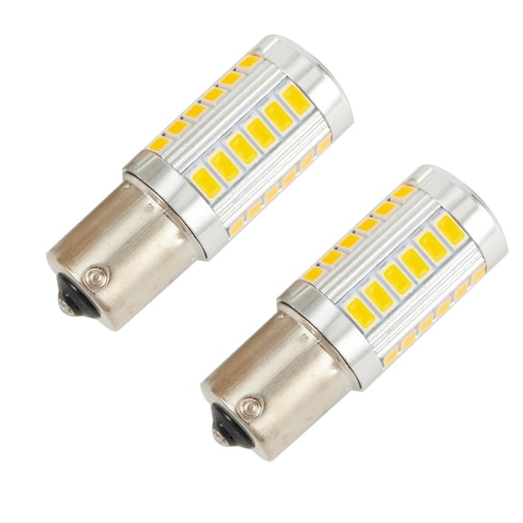 2Pcs Car Led Light Bulb 1156 Ba15S Amber Yellow Turn Signal Lamp Blinker Driving Headlight Super Ultra Bright 33Smd Led Bulbs Fangkenuo