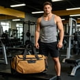 thumbnail image 4 of Large Capacity Gym Bag with Wet Dry Compartments, Sports Travel Tote with Shoe Pocket, Crossbody Duffel Bag for Trolley Attachment, Multifunctional Bag for Gym and Weekend Trips, 4 of 6