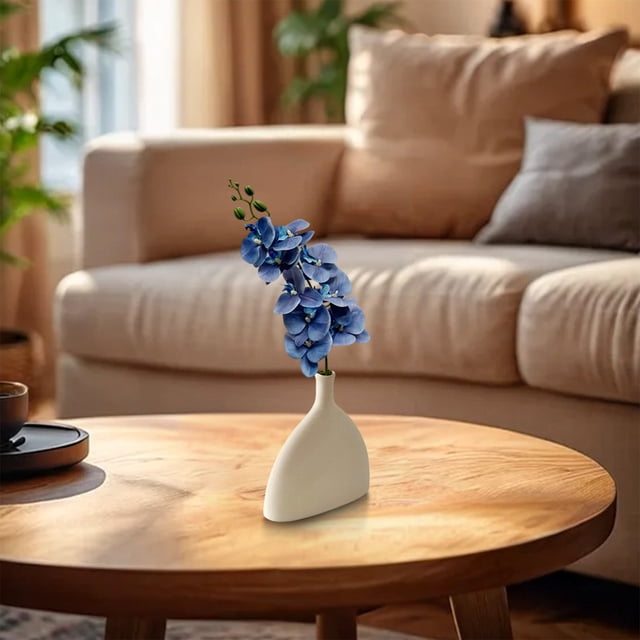 9 tallos de orquídea Phalaenopsis artificial de tacto real | Ramas de orquídea artificial de poliéster de lujo | Blanco, rosa, naranja, azul y verde | Centro de mesa para bodas, decoración del ho