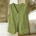 thumbnail image 7 of SwiftWear Women's Linen Blend Button Front Tank Top Vest V-Neck Sleeveless Overshirt with Pockets, Lightweight Summer Outerwear​, 7 of 7