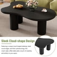 thumbnail image 3 of MAYEERTY 44'' x 25.9'' Easy Assembly Cloud Coffee Table with 1.5'' Thick Tabletop, Cream Style Irregular End Table with 3 Sturdy Legs, Sleek Center Table with Round Edge for Living Room, Black, 3 of 9