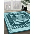 thumbnail image 2 of Ahgly Company Indoor Rectangle Patterned Medium Teal Green Area Rugs, 2' x 3', 2 of 6
