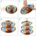 thumbnail image 4 of Alpaca Elegant Plastic Disc Dessert Table Cake Stand with Iron Pillars - 32cm Height - 21cm/24cm/27cm Plates, 4 of 6