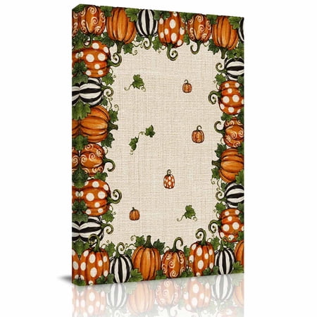 Canvas Wall Art Fall Framed Canvas Prints for Hallway Living Room Thanksgiving Harvest Autumn Farmhouse Orange Pumpkins Extra Large Gallery Wrapped Wall Decor for Home Office Gifts 20 x30