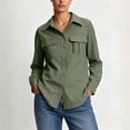 thumbnail image 2 of Staron Women's UPF 50 Short Sleeve Sun Protection Shirt Outdoor Fishing Hiking Travel Casual Button Up Shirt with Pockets, Army Green S, 2 of 7
