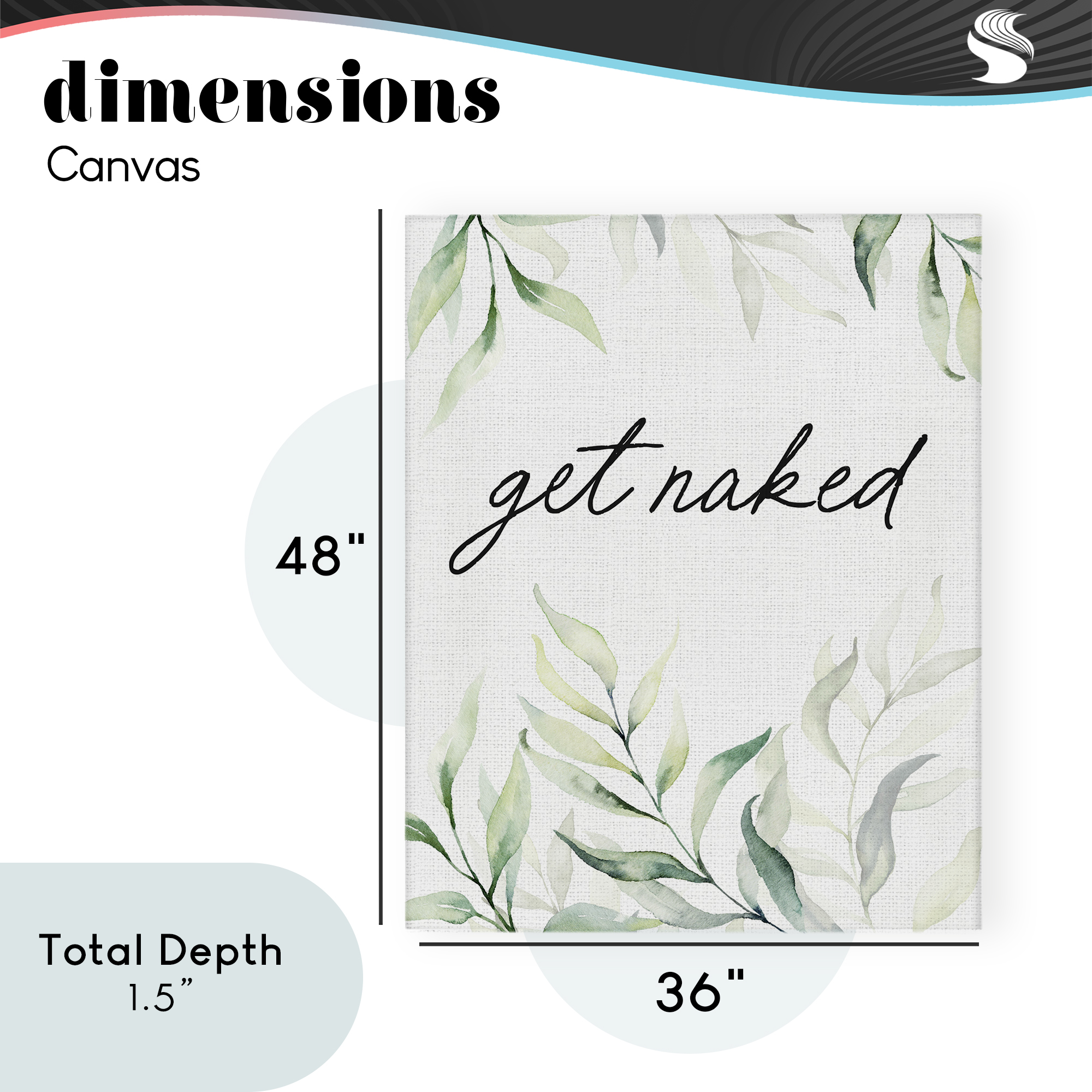 Get Naked Bathroom Herbs Canvas Wall Art, design by Lettered and Lined