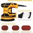 thumbnail image 2 of DEKO Electric Sander with 16 Sandpapers, 14000RPM, 5-Inch, High Performance Dust Collection - For Woodworking, 2 of 6