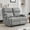 Light Grey, variant on 2-Seater Faux Leather Double Recliner Couch with Storage Pockets for Couples Movie Nights Light Grey Reclining Loveseat Sofa Cozy Living Rooms