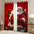 thumbnail image 2 of Manfei Cute Santa Claus Black Out Curtains for Boys Girls, Happy New Year Curtains Pack of 2 (42x63 Each), Red Christmas Bedroom Curtains, Luxurious Room Decor, 2 of 6