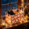 thumbnail image 4 of Lilixerw Halloween Storage Basket Decoration, Rectangular Foldable Organizer with White Ghost Print, for Household Space and Seasonal Scene Arrangement, 14.1x10.2x8.2 inch, 4 of 6