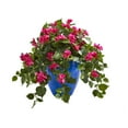 thumbnail image 2 of Nearly Natural Bougainvillea Artificial Plant in Blue Planter, 2 of 2