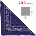 thumbnail image 7 of BASICO 12pk Dark Purple Bandana Face Covering | 100% Cotton Bandana for Men Women | Face Bandana Headband, 7 of 7