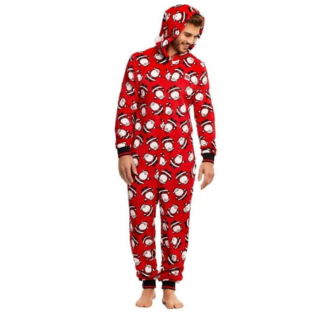 

IZhansean Family Matching Christmas Pajamas Set One Piece Hooded Jumpsuit Sleepwear Santa Claus Romper Outfits