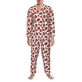 thumbnail image 3 of Sikiie Red Ladybugs Mens Pajama Set, Soft Warm Long Sleeve Sleepwear, Cozy Button-Down Pjs for Men-Large, 3 of 7