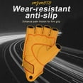 thumbnail image 3 of MJMOTO Vintage Leather Motorcycle Gloves Half Finger Touchscreen Off Road Riding Gloves with Hard Shell Protection Breathable Motorcyclist Gloves, 3 of 7