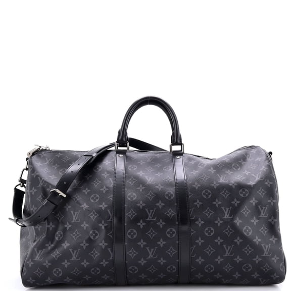 Pre-Owned Keepall Bandouliere Bag Monogram Eclipse Canvas 55 By Rebag