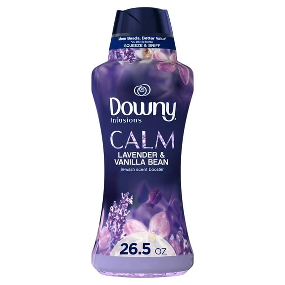 Downy Infusions In-Wash Scent Booster Beads, Calm, Lavender & Vanilla Bean, 26.5 oz