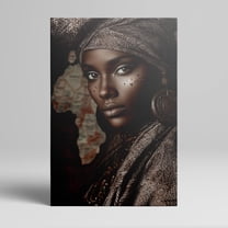 1pc African - inspired Portrait Canvas Wall Art with Map Background, Framed Decor room hanging Wall Picture Decor for Home Gifts, living room, bathroom, bedroom, kitchen wall art decor canvas wall
