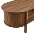 thumbnail image 6 of Coffee Sofa Side Table, Walnut, Wood, Oval, Living Kitchen Cafe Bistro Hospitality Restaurant, Modern Contemporary HB36881, 6 of 9