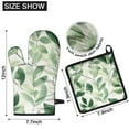 thumbnail image 6 of Green Leaves Modern Art Kitchen Oven Mitt and Pot Holder Sets 4 Pcs for Baking, Cooking and Grilling, Heat Resistant Up To 392 °F, 6 of 7