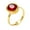 Red, variant on Women's Stainless Steel Oval White Stone Signet Ring Opening Adjustable Promise Statement Ring